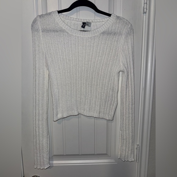 H&M Sweaters - H&M Light Gray Ribbed Sweater